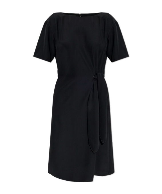 Emporio Armani Women's Midi Dress With Waist Knot In Black