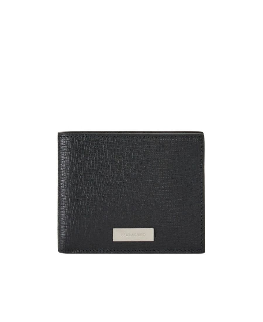 Shop Ferragamo Salvatore Logo Plaque Bi-fold Wallet In Black