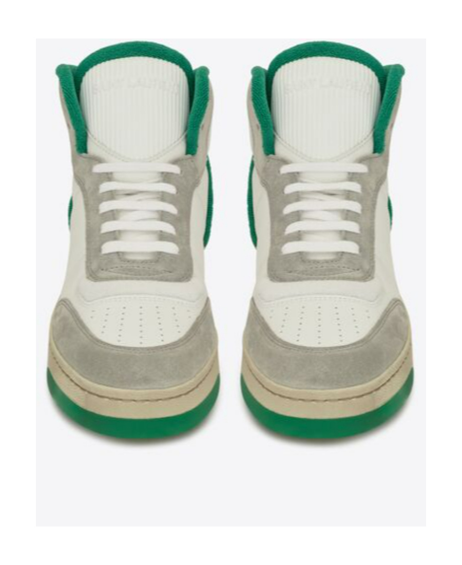 Saint Laurent Sl/80 Sneakers In Leather And Suede In White