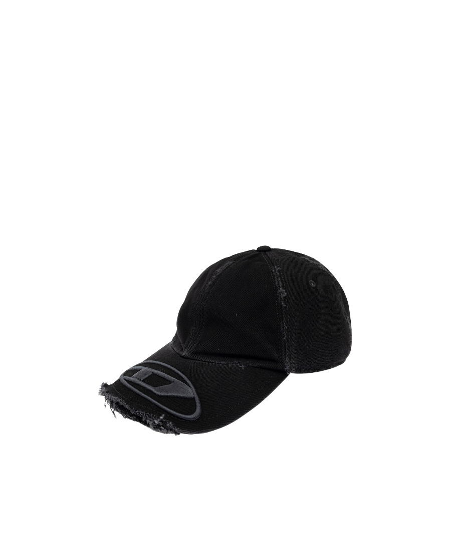 Diesel C-jarl Logo-patch Cotton Cap In Black
