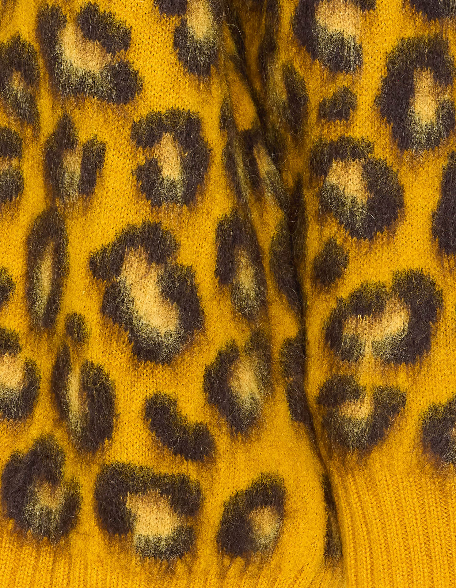 Bottega Veneta Womens V-neck Leopard Wool-blend Cardigan Egg Yolk Fondant In Multi