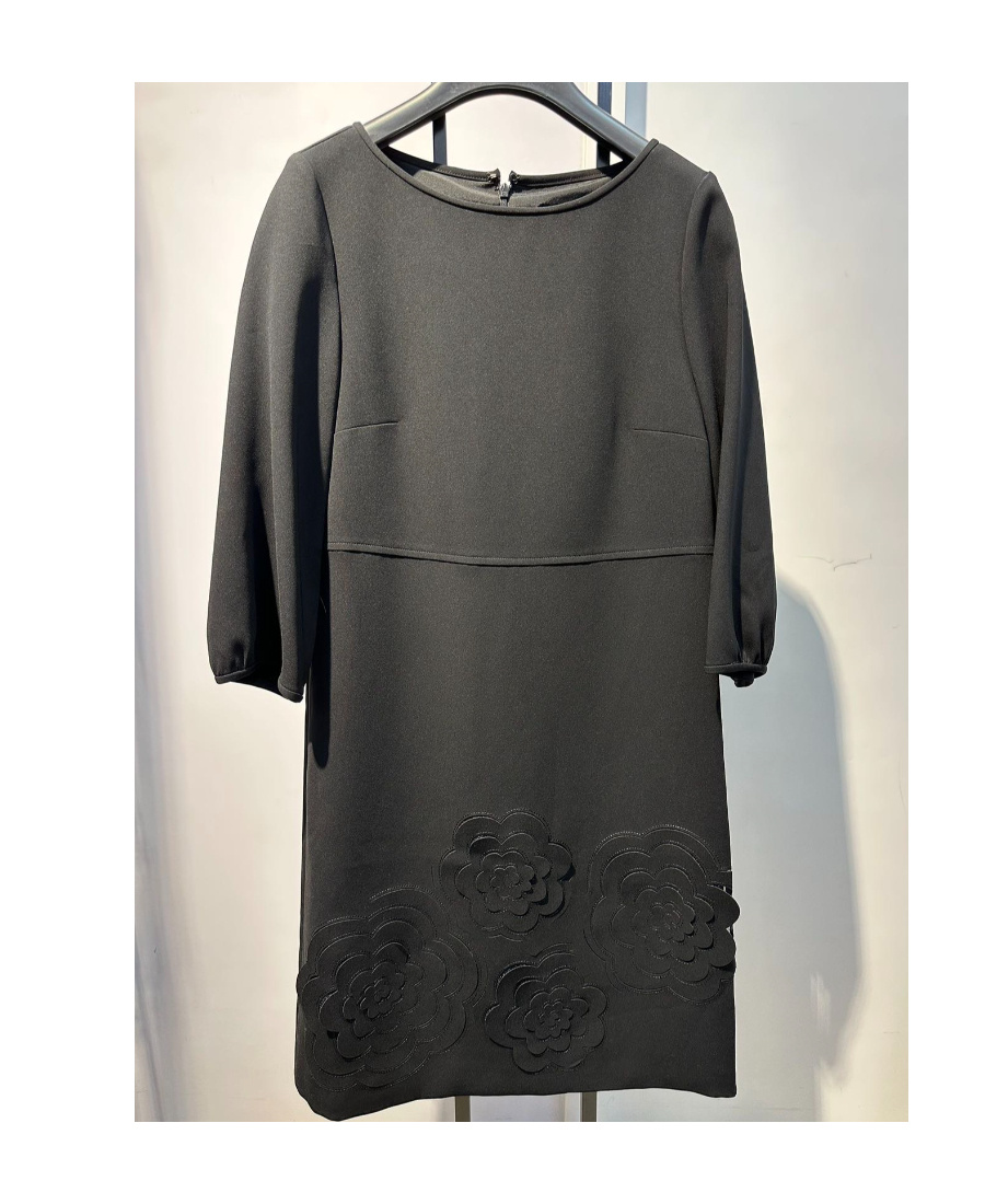 Max Mara Round Neck Dress In Black