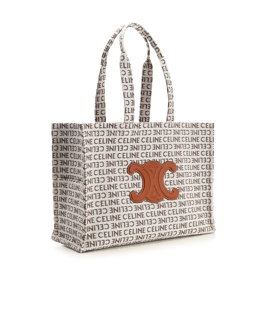 Celine Large Double Handle Shoulder Bag In White
