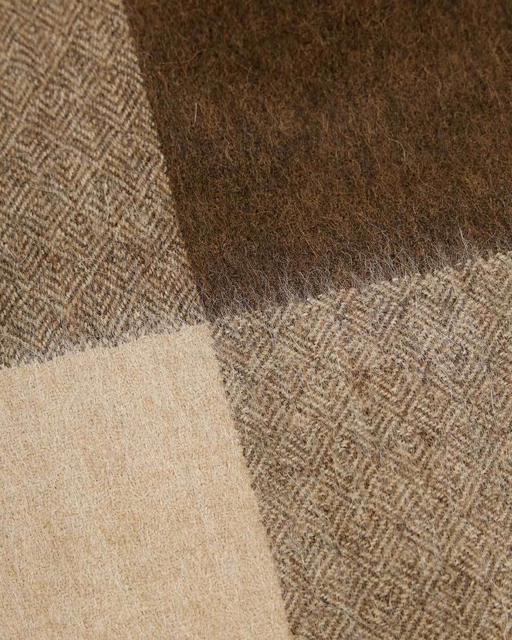 Weekend Max Mara Checkered Fringed Scarf In Brown