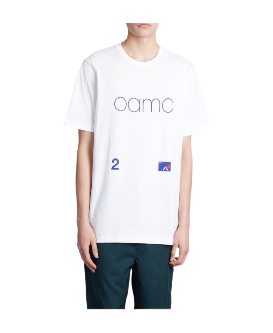 Oamc Logo Print Cotton T-shirt In White