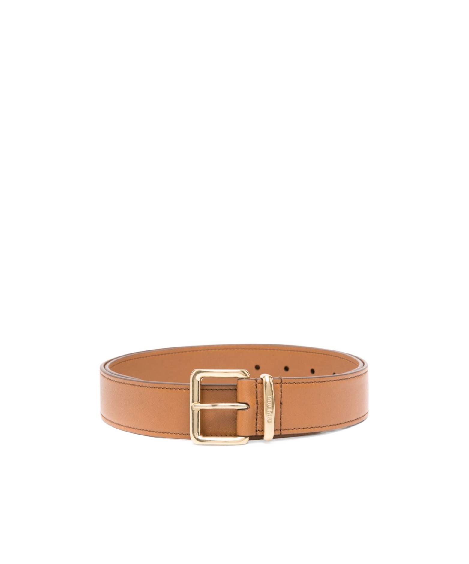 Miu Miu Leather Belt In Brown