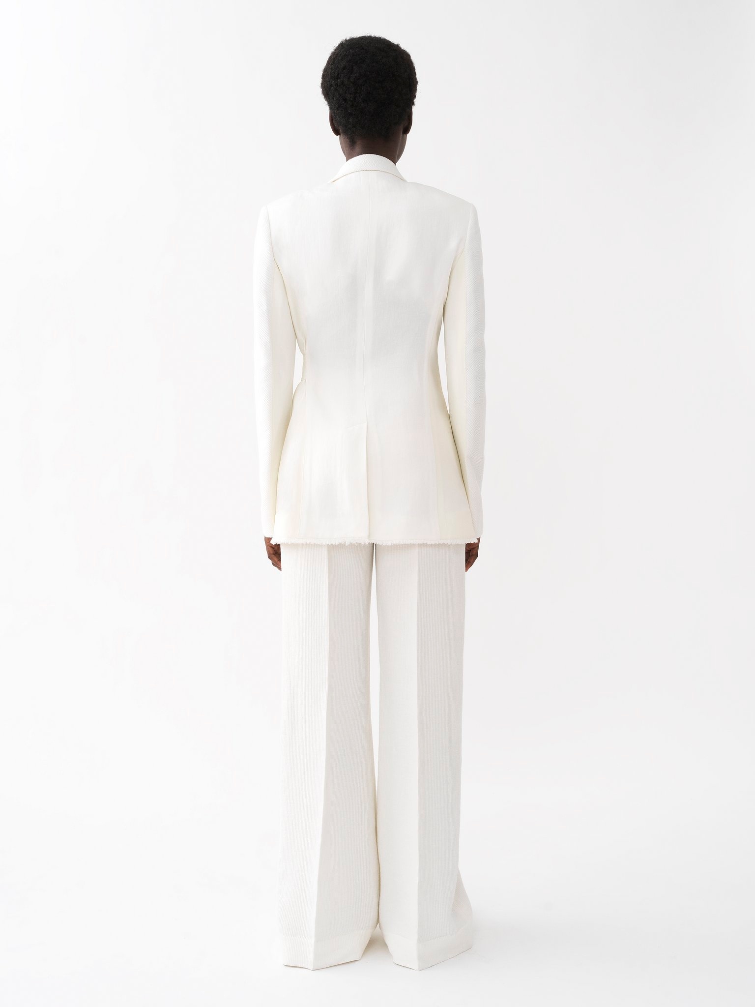 Chloé High Waist Wide Leg Trousers In White