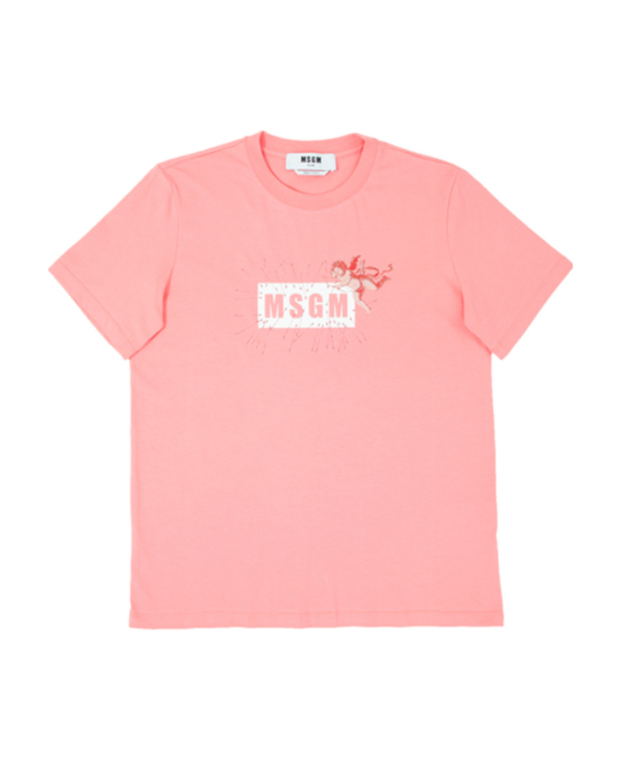 Msgm Logo Short-sleeved T-shirt In Pink