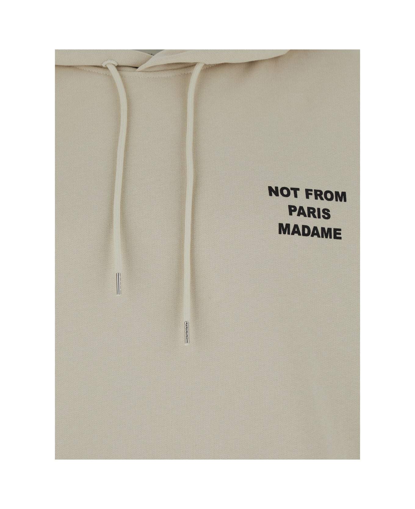 Drôle De Monsieur Beige Hoodie With Front And Rear Logo In Cotton Man In Nude