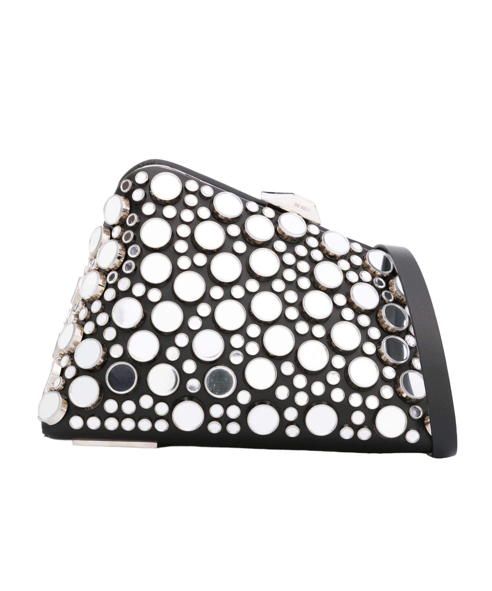 Attico Midnight Stud-embellished Leather Clutch Bag In Black