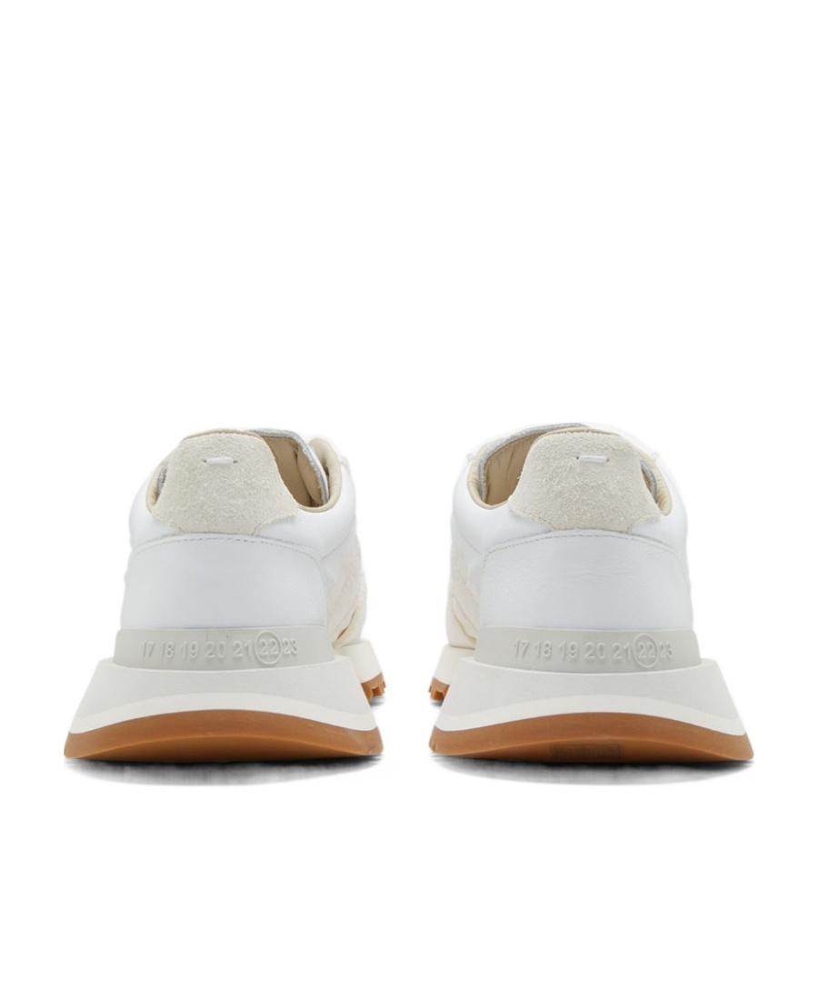 Maison Margiela Leather Sneakers White In White