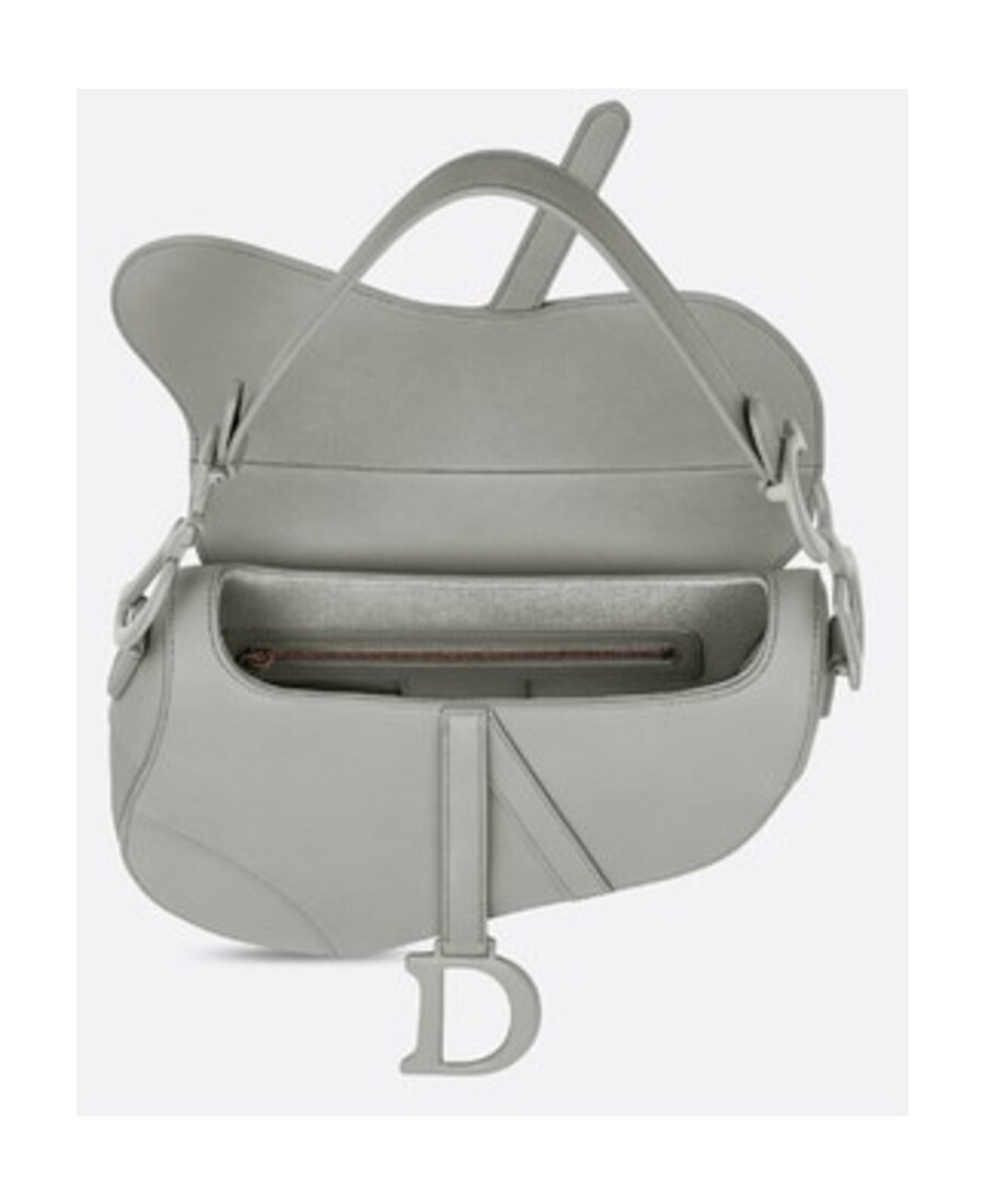 Dior Matte Saddle Shoulder Bag In Gray
