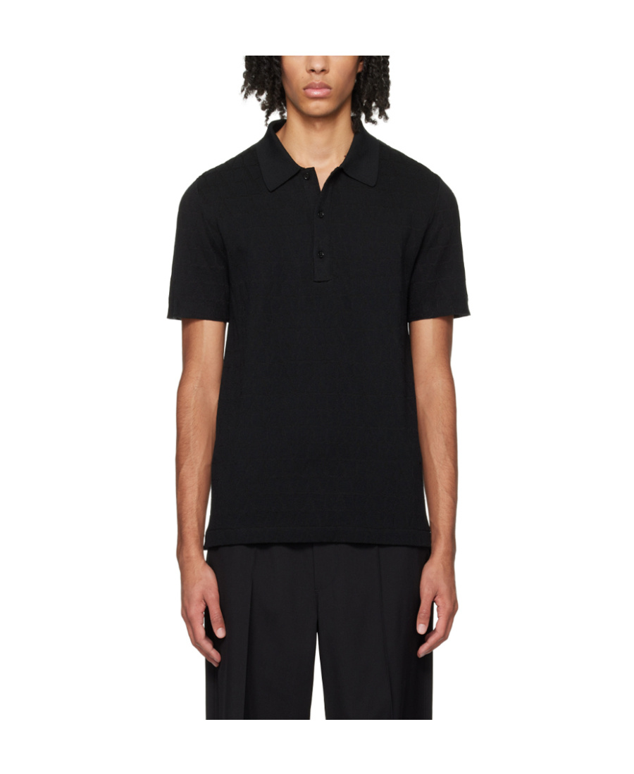 Valentino Black Toile Iconographe Polo In Black