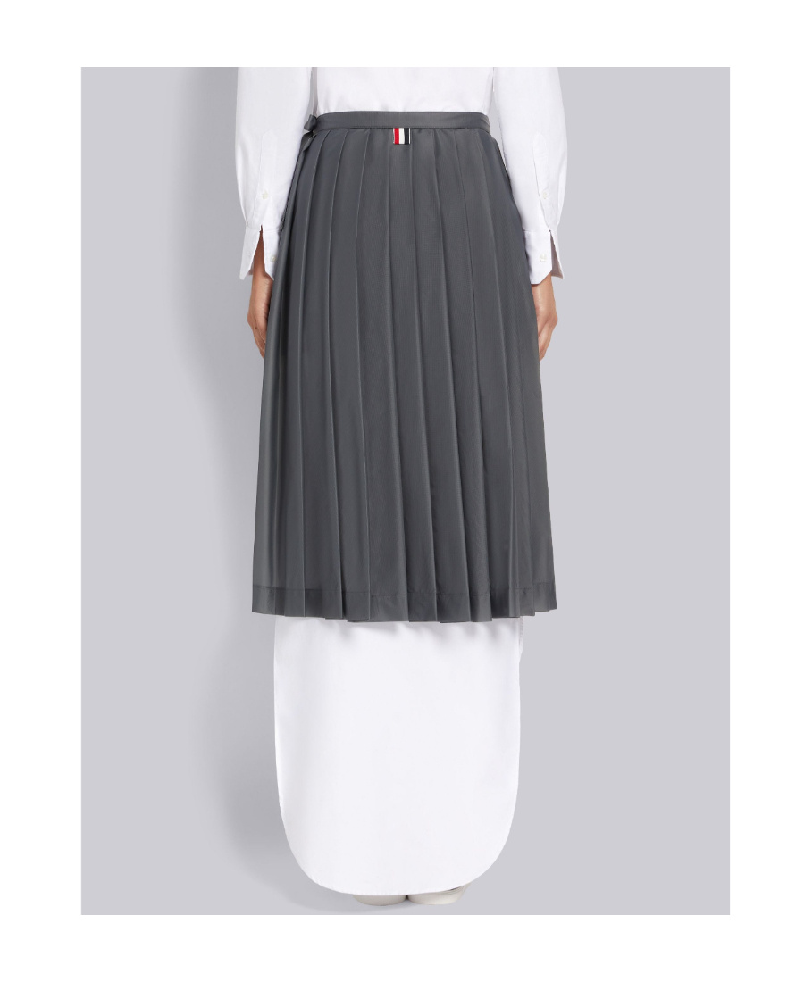 THOM BROWNE PLEATED MIDI SKIRT