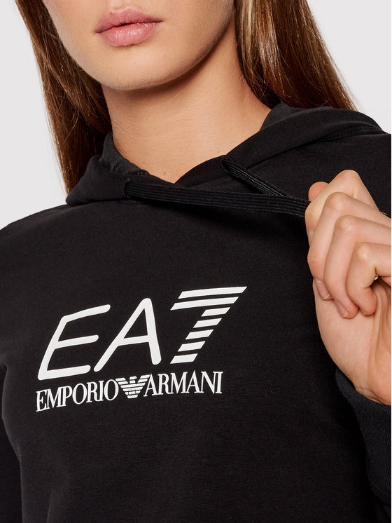 EA7 LOGO-PRINT HOODIE 