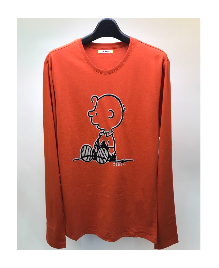 Iceberg Logo Long-sleeved T-shirt In Red