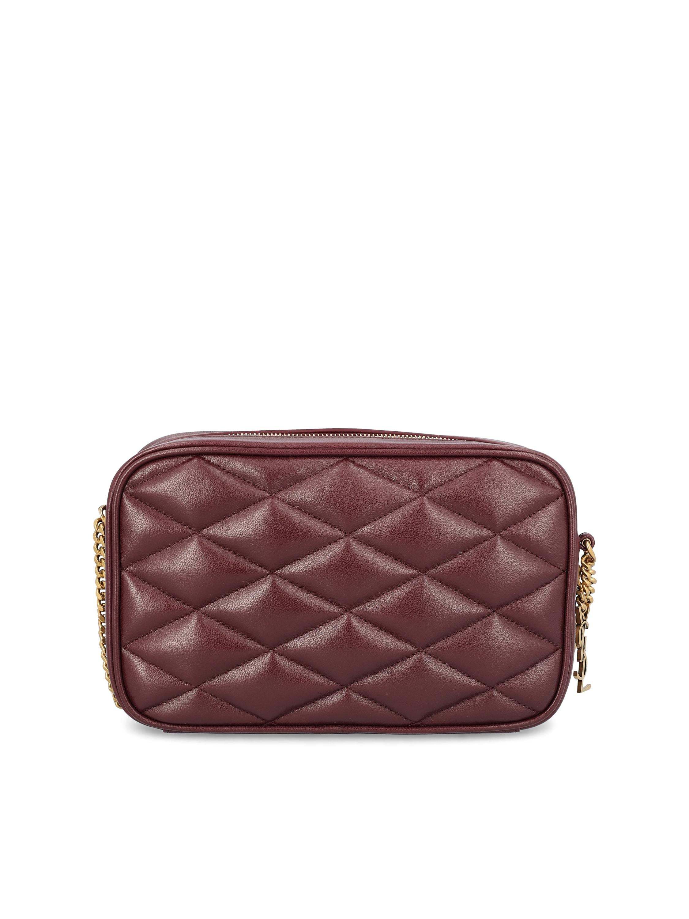 Saint Laurent Zipper Shoulder Bag In Red