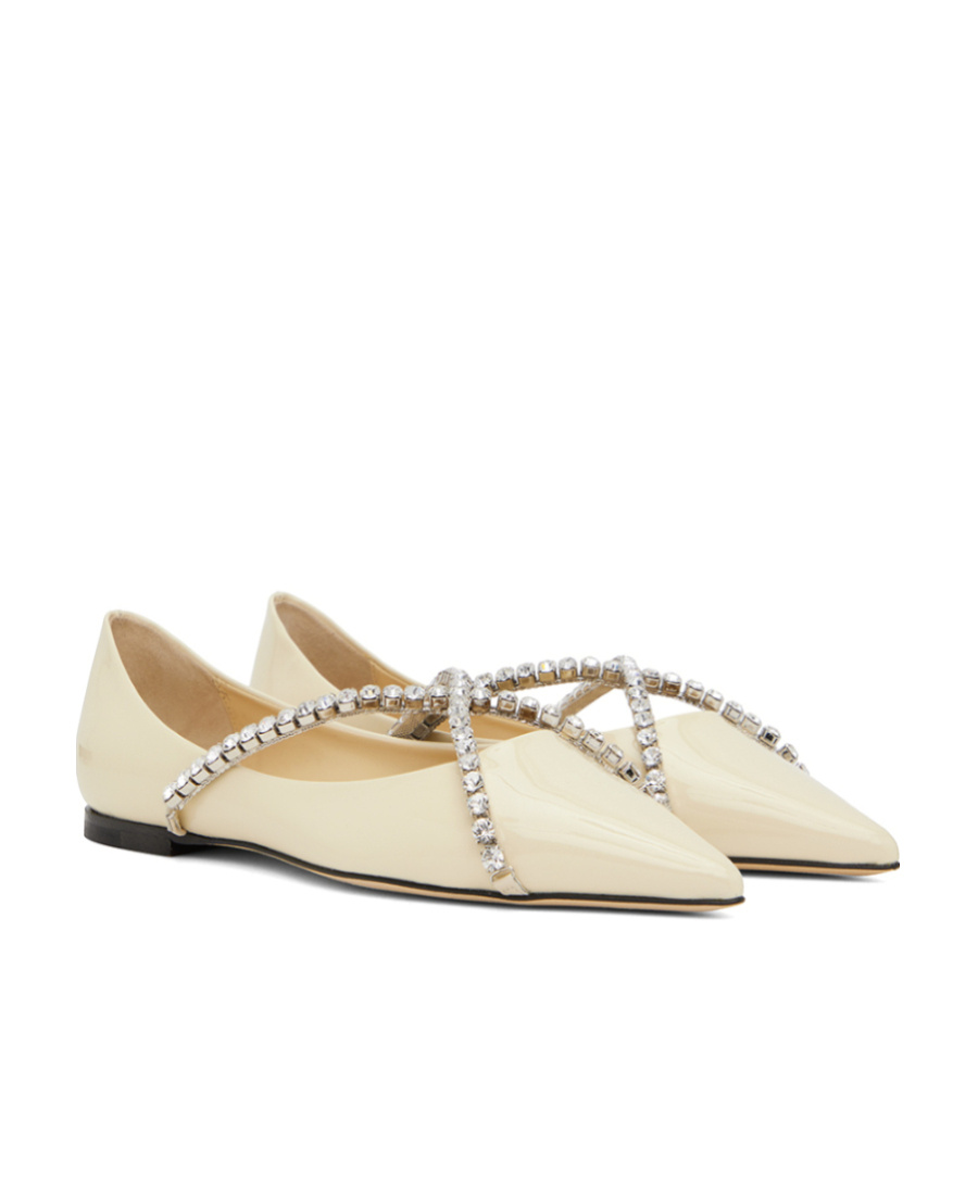 Jimmy Choo Pointed Ballet Shoes In Nude