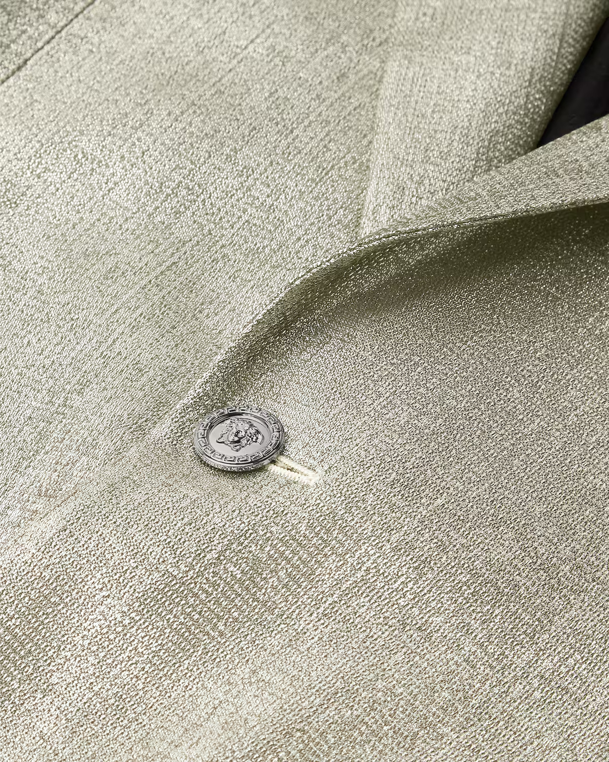 Versace Lurex Thread Single-breasted Blazer In White