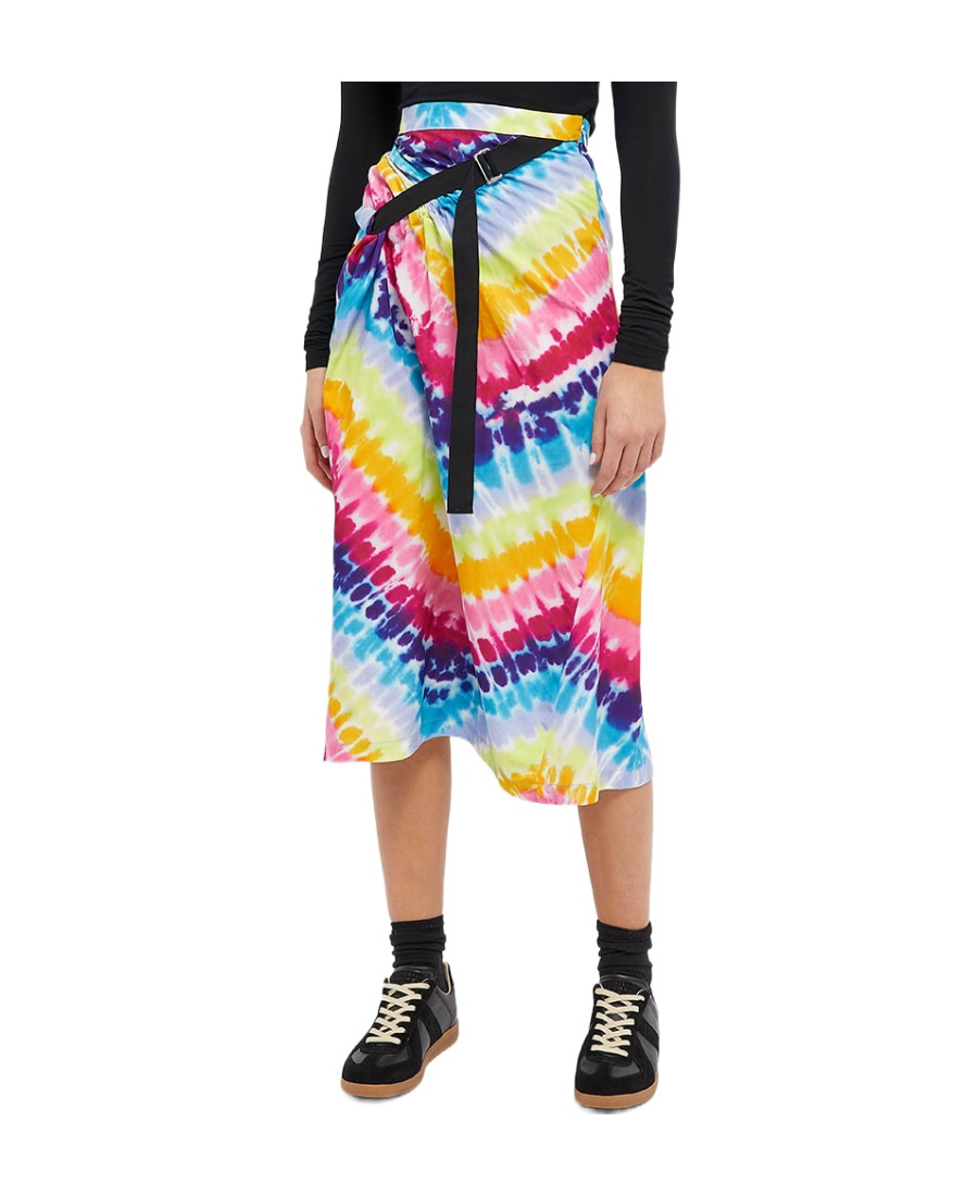 Kenzo Tie-dye Wrap Midi Skirt In Blue