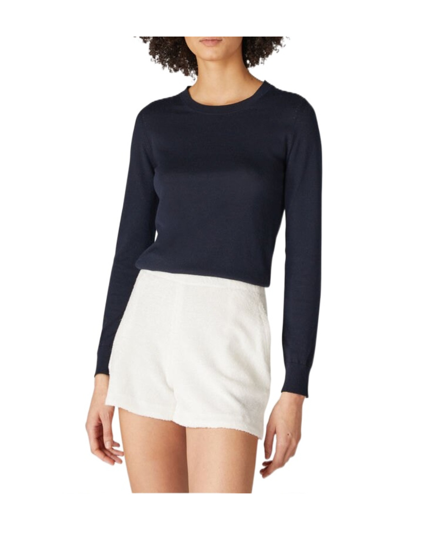 Loro Piana Neo Piuma Crewneck Knitted Jumper In Blue