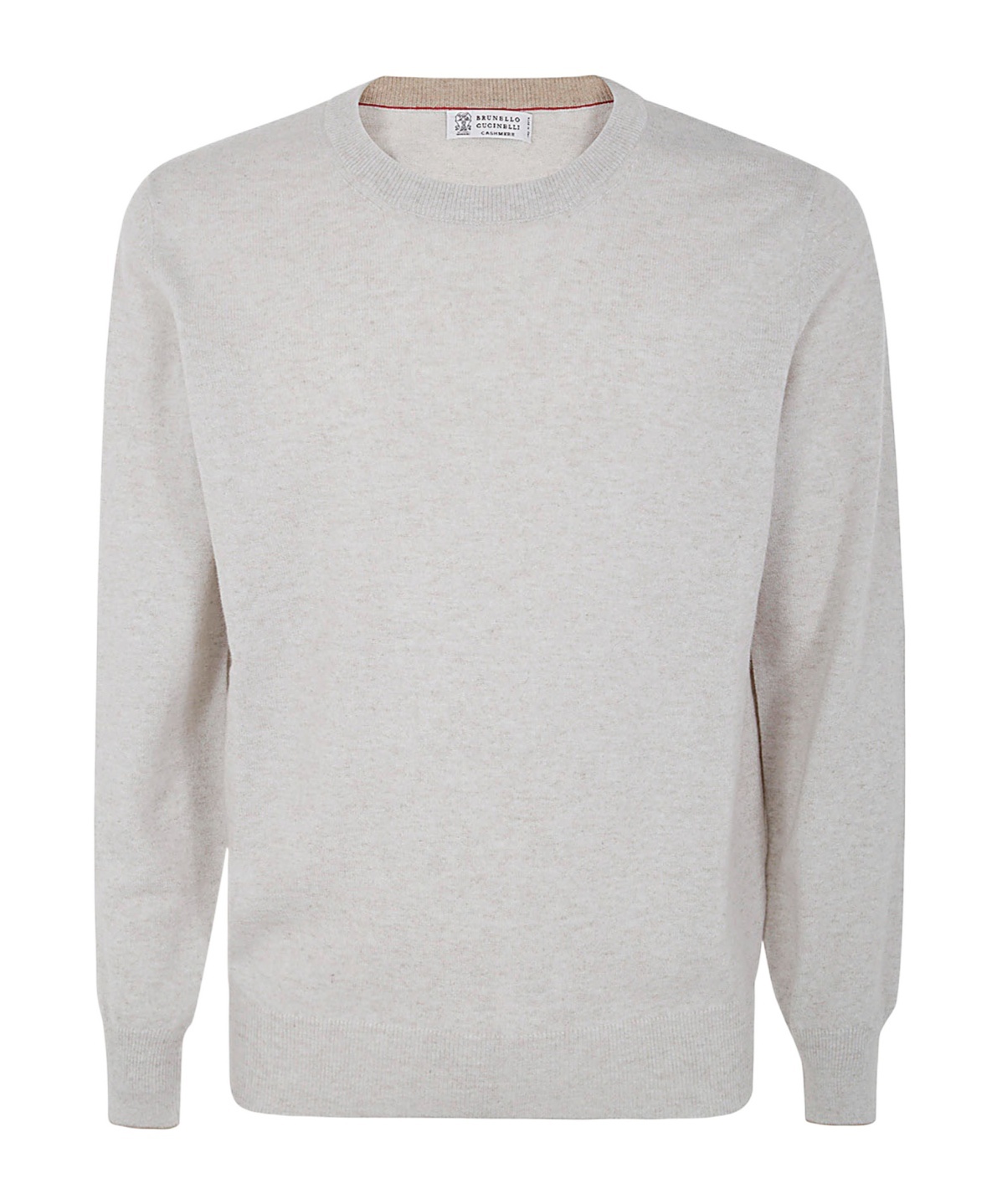 Brunello Cucinelli Light Grey Virgin Wool And Cashmere Jumper In White