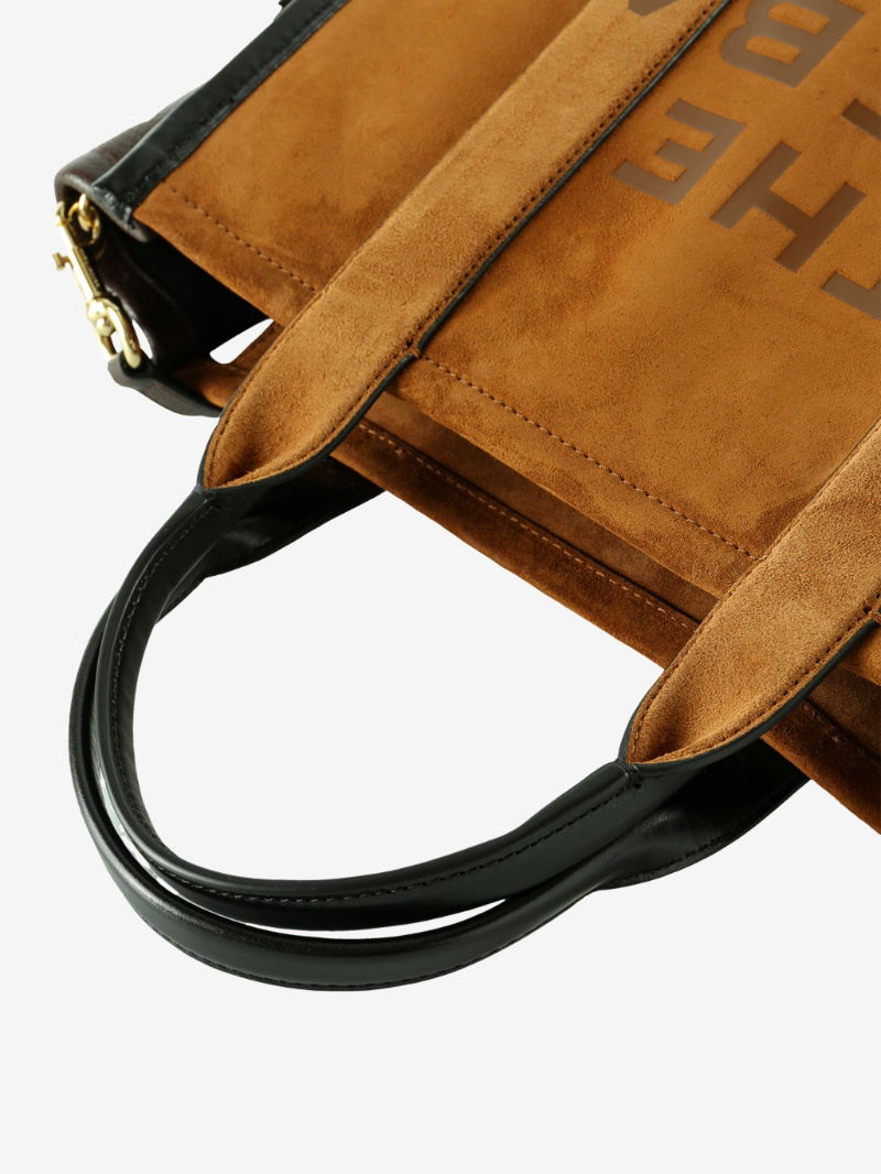 Marc Jacobs The Medium Suede Leather Blocked Tote Bag In Brown