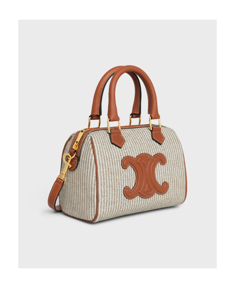 Celine Boston Cuir Triomphe Small Shoulder Bag In Nude