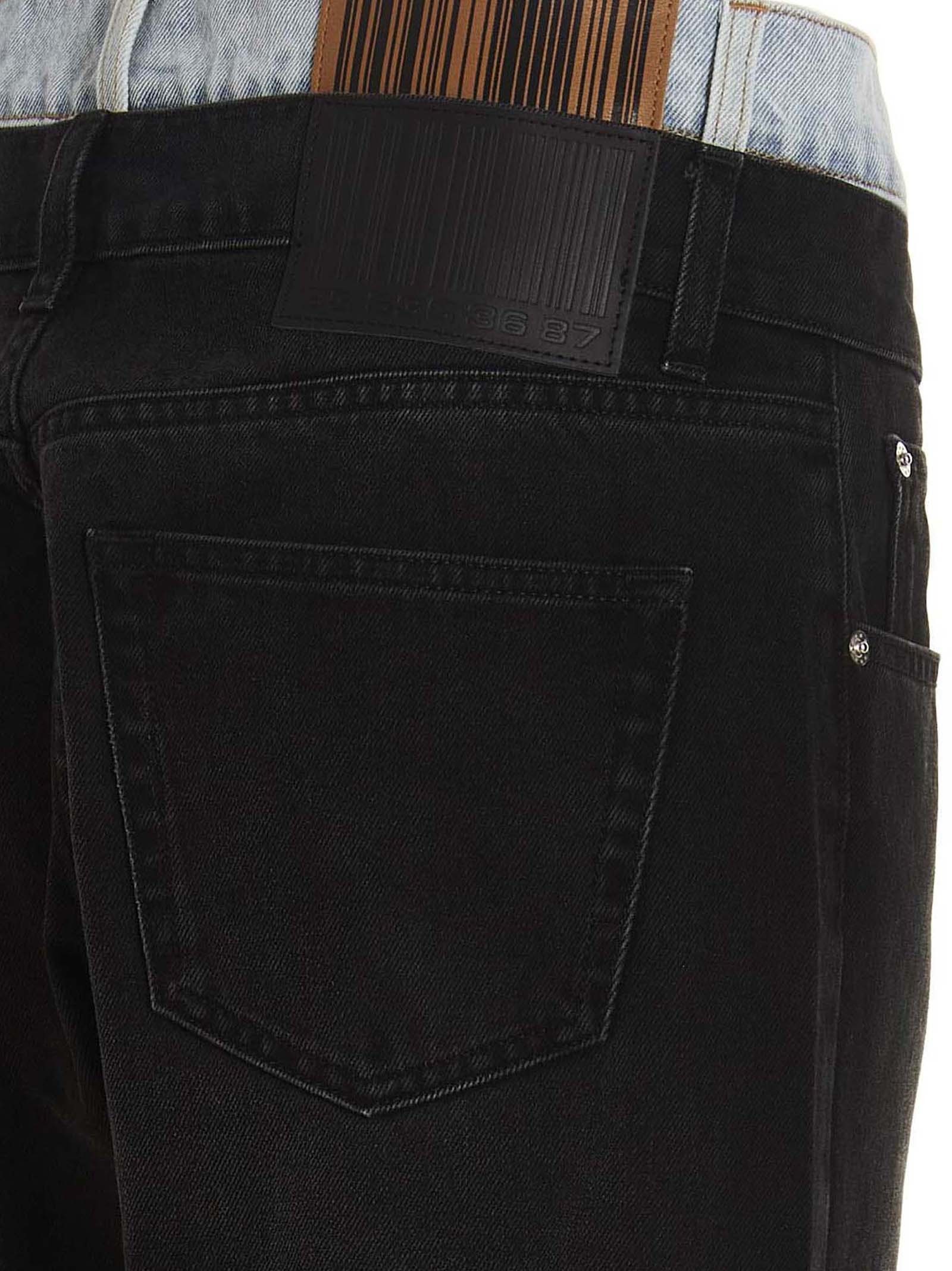 Shop Vtmnts Mid-rise Straight-leg Jeans In Black