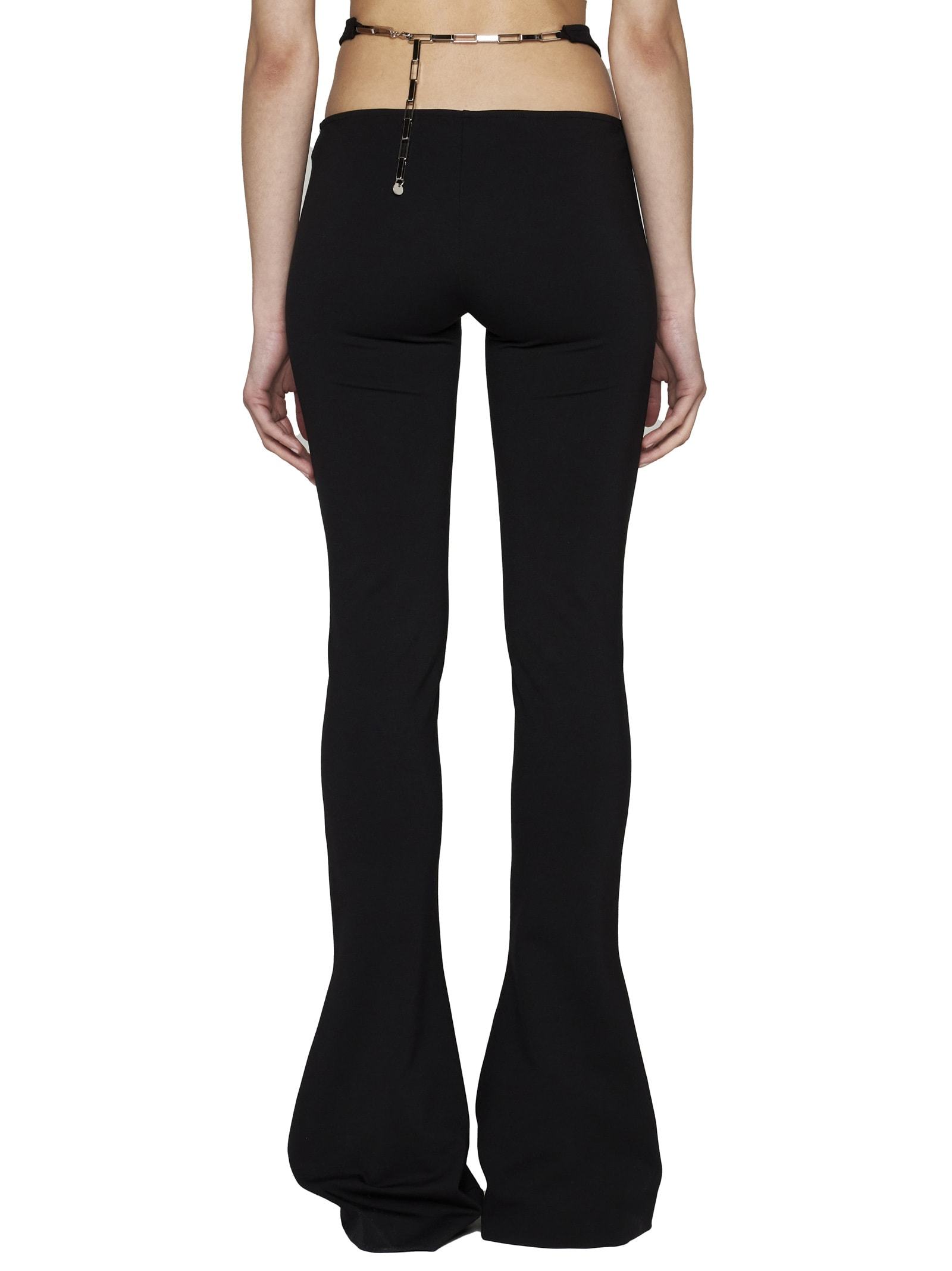 Attico Cut-out Flared Pants In Black
