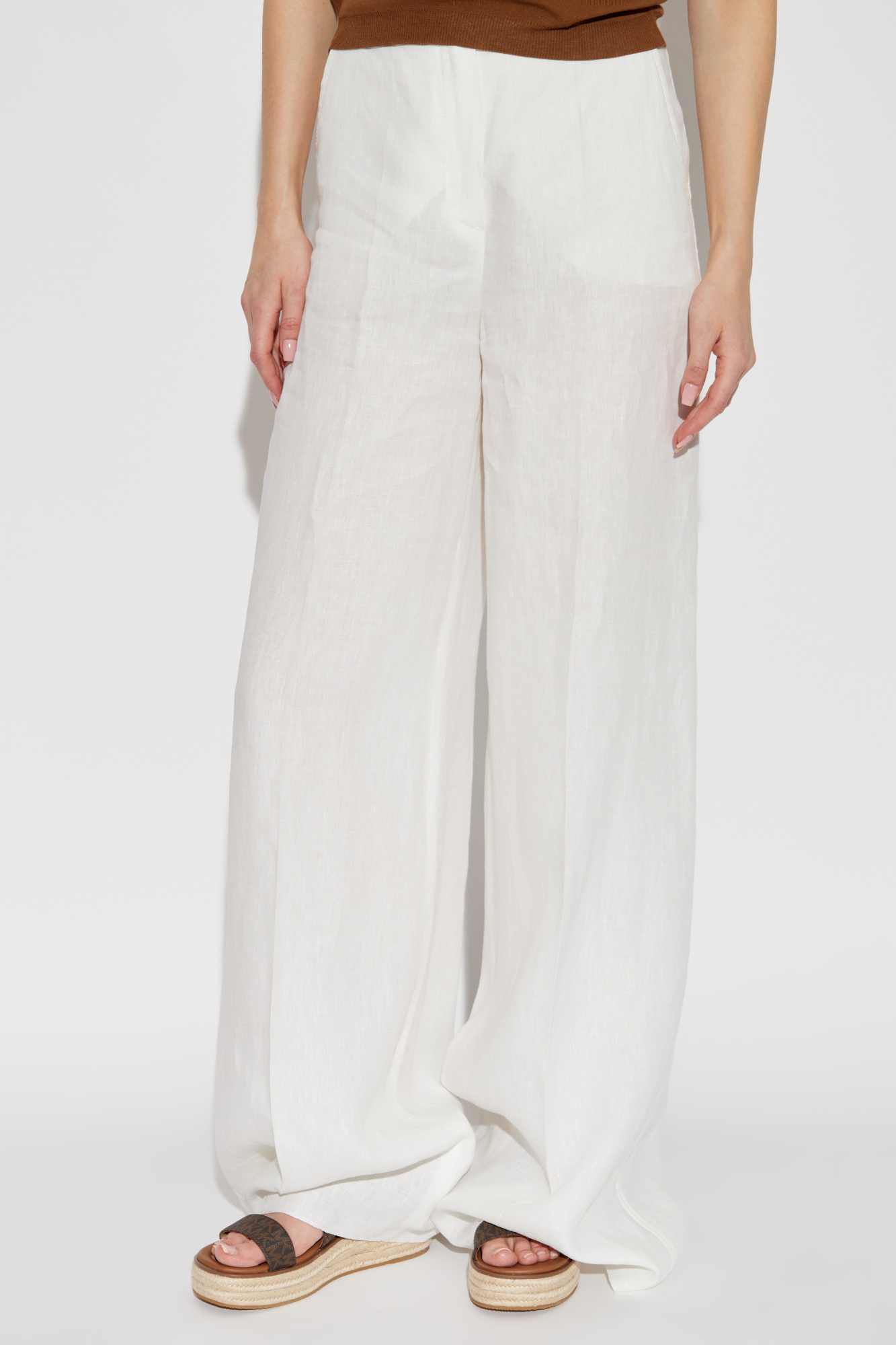 Max Mara Weite Hose Zinnia Aus Jersey In White