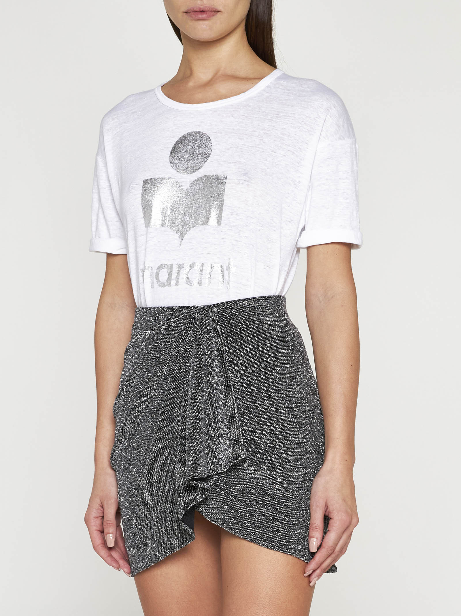 Isabel Marant Étoile Etoile Isabel Marant T-shirt Lino Logo Metal In White