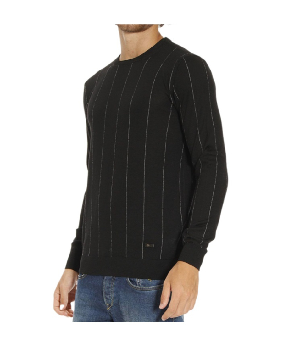 Armani Collezioni Striped Pullover In Black