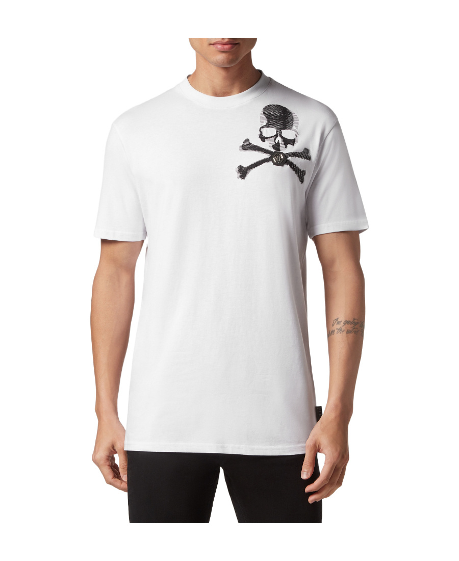 Philipp Plein Skull&bones White Cotton T-shirt In White