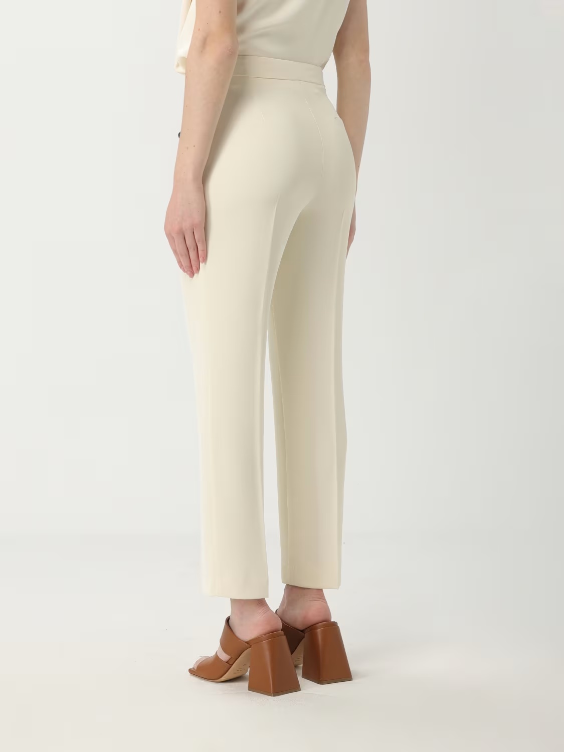 Kaos High-waisted Tapered Trousers In Neutral