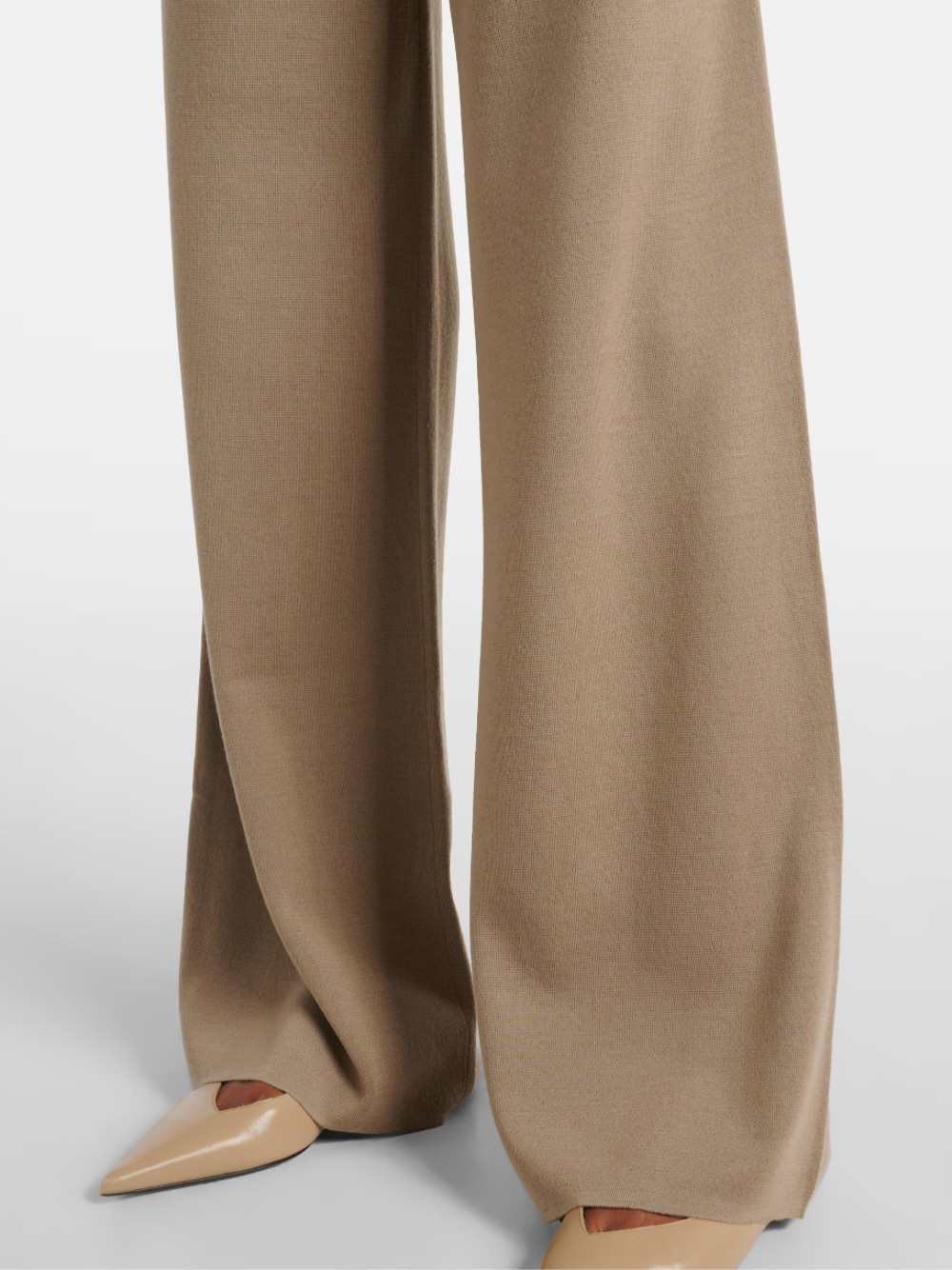 Shop Max Mara High Waist Flared Pants In Nude