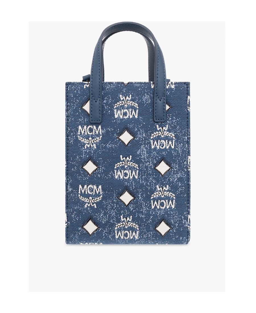 Mcm One-shoulder Bag With Chinese Characters In Blue