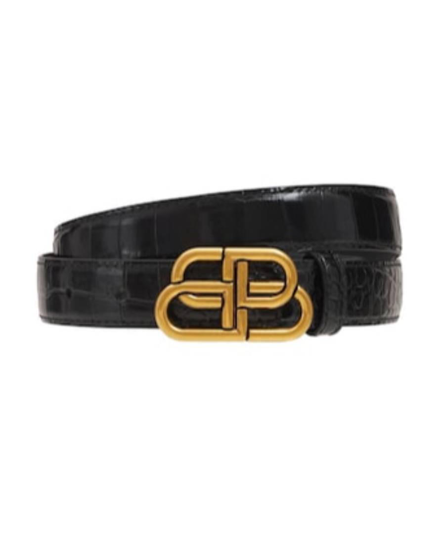 Balenciaga Black Logo Adjustable Belt