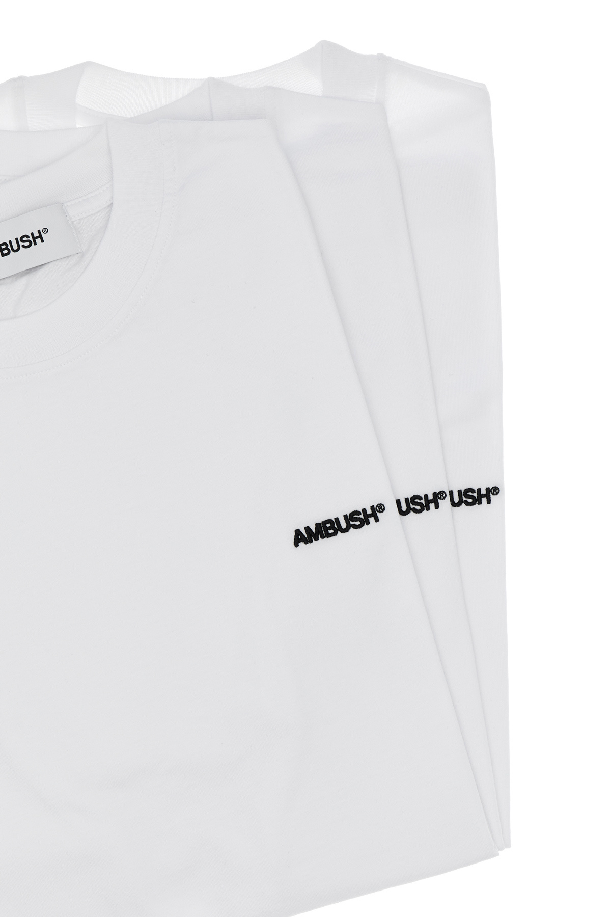 Ambush Cotton Crew-neck T-shirt Trio Set In White