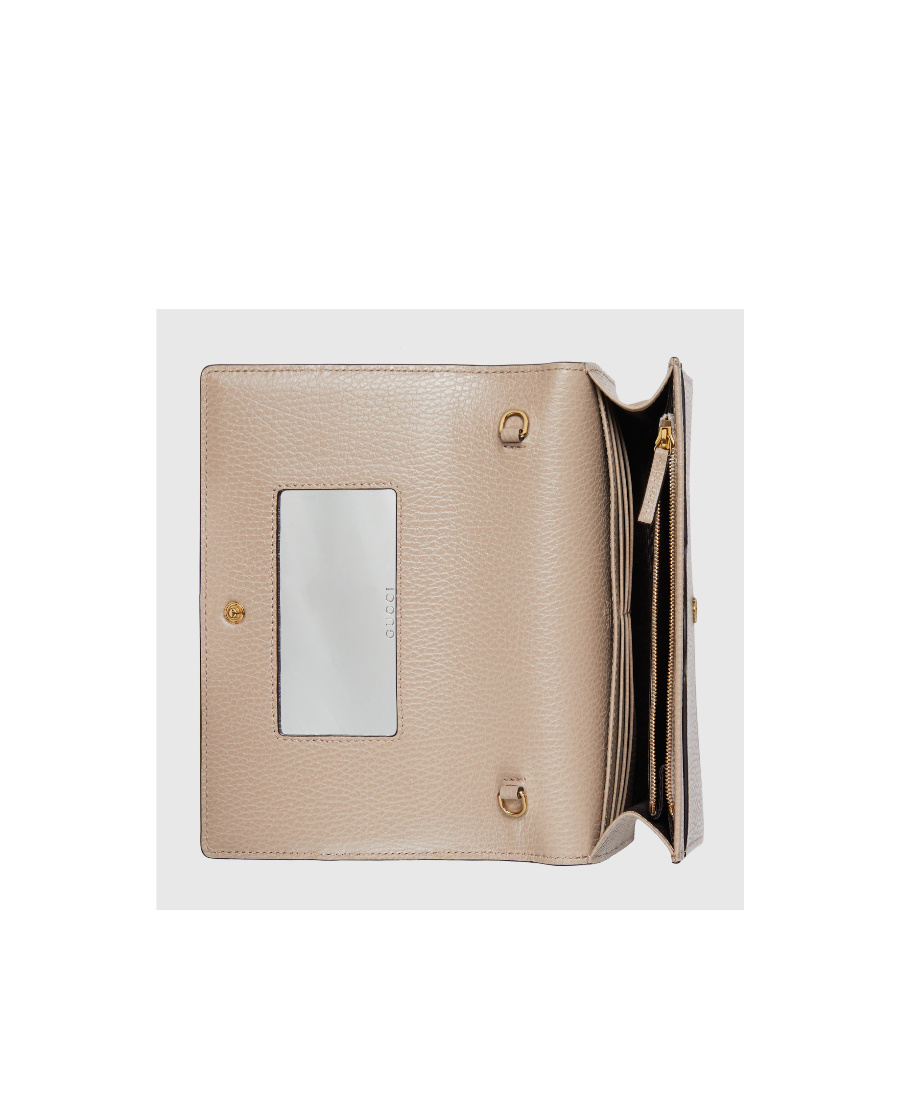 Gucci Gg Marmont Chain-strap Wallet In Nude