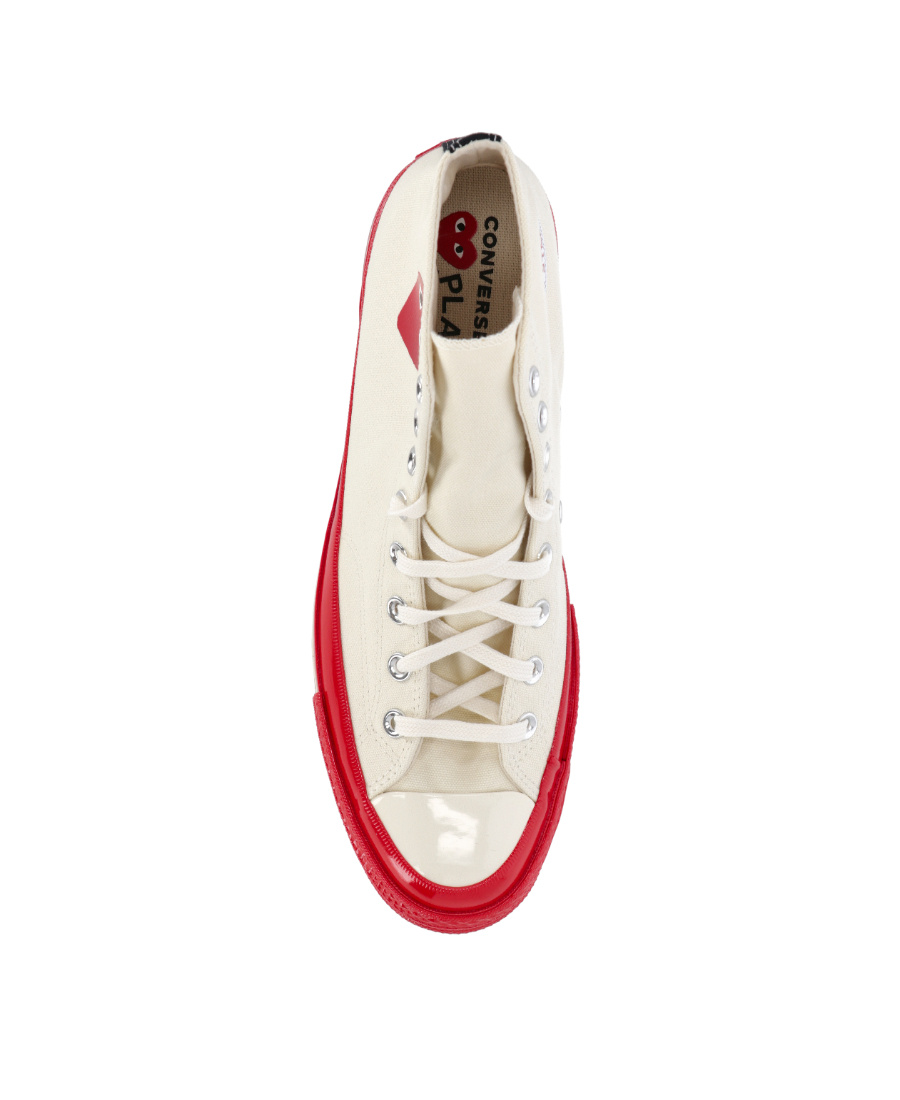 Comme Des Garçons Play X Converse High-top Casual Sneakers In White