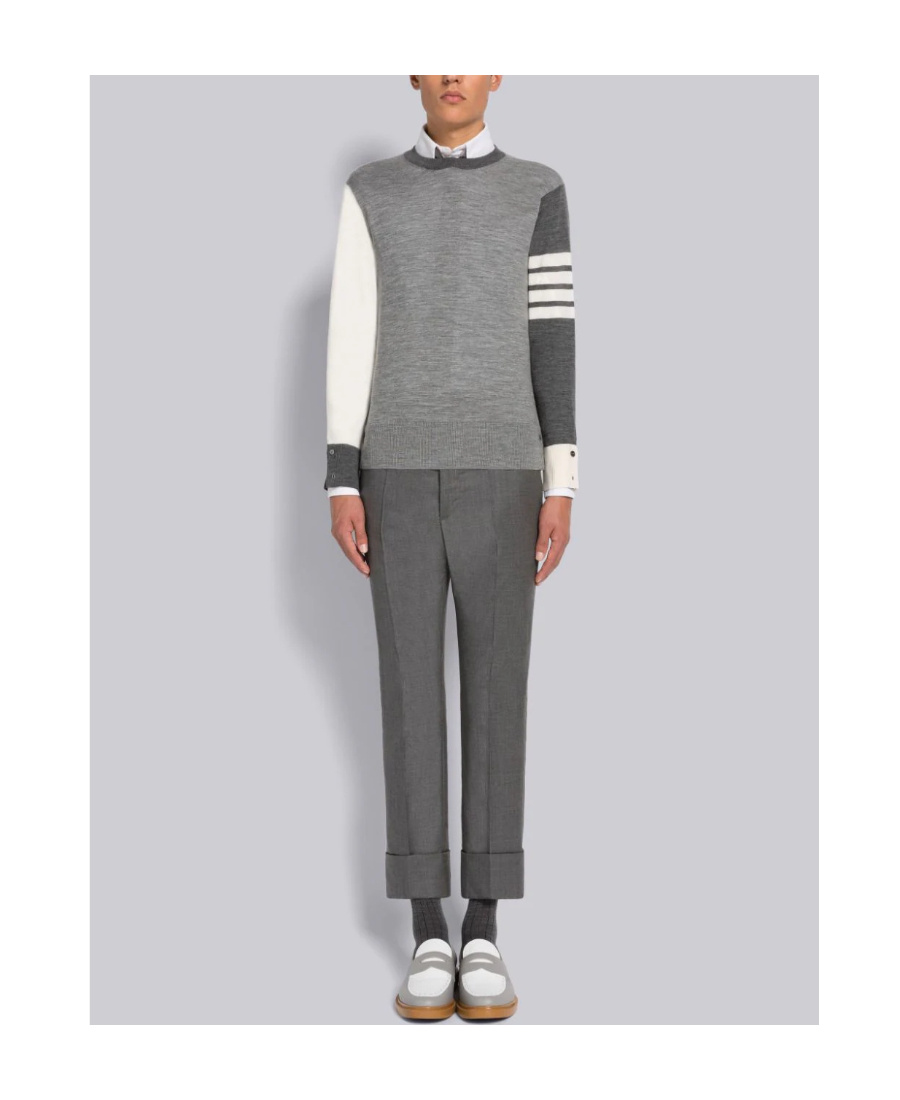 THOM BROWNE CONTRAST-PANEL JUMPER