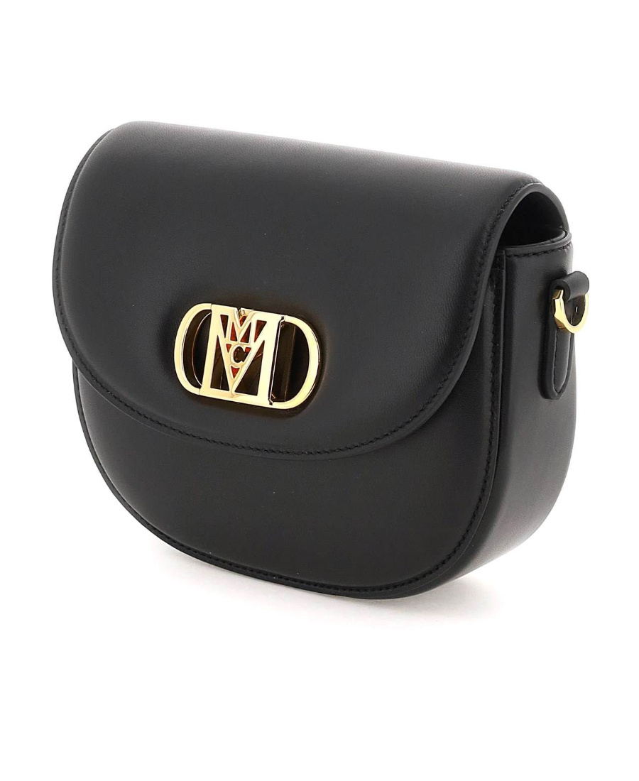 Mcm Travia Logo Plaque Mini Shoulder Bag In Black