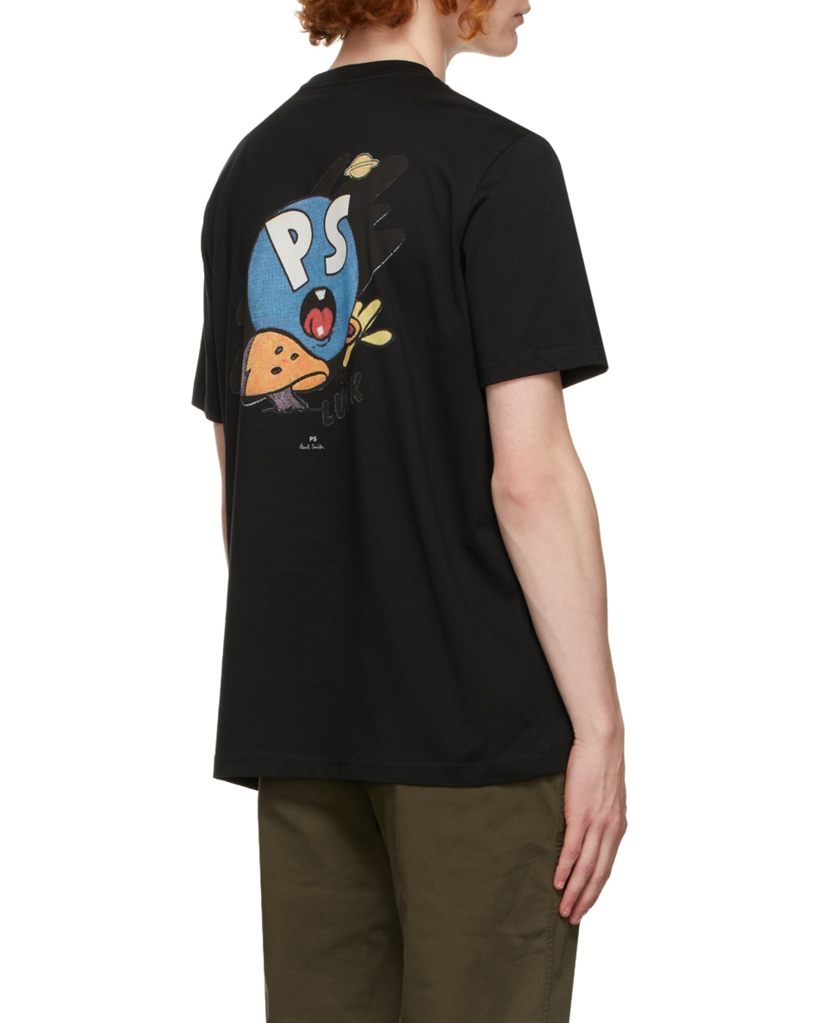 PAUL SMITH NAVY BLUE LOGO PRINTED T-SHIRT