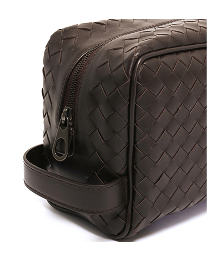 Bottega Veneta Knitted Clutch In Brown