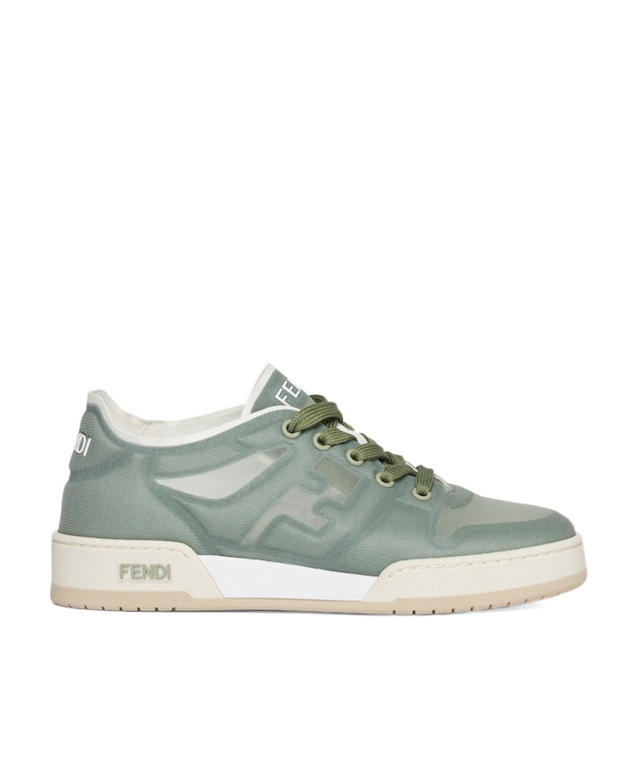 Fendi Match Mesh Low-top Sneakers In Green