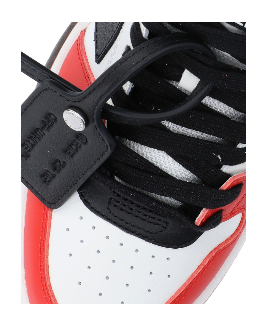 Off-white Round-headed Flat-soled Casual Shoes In Red