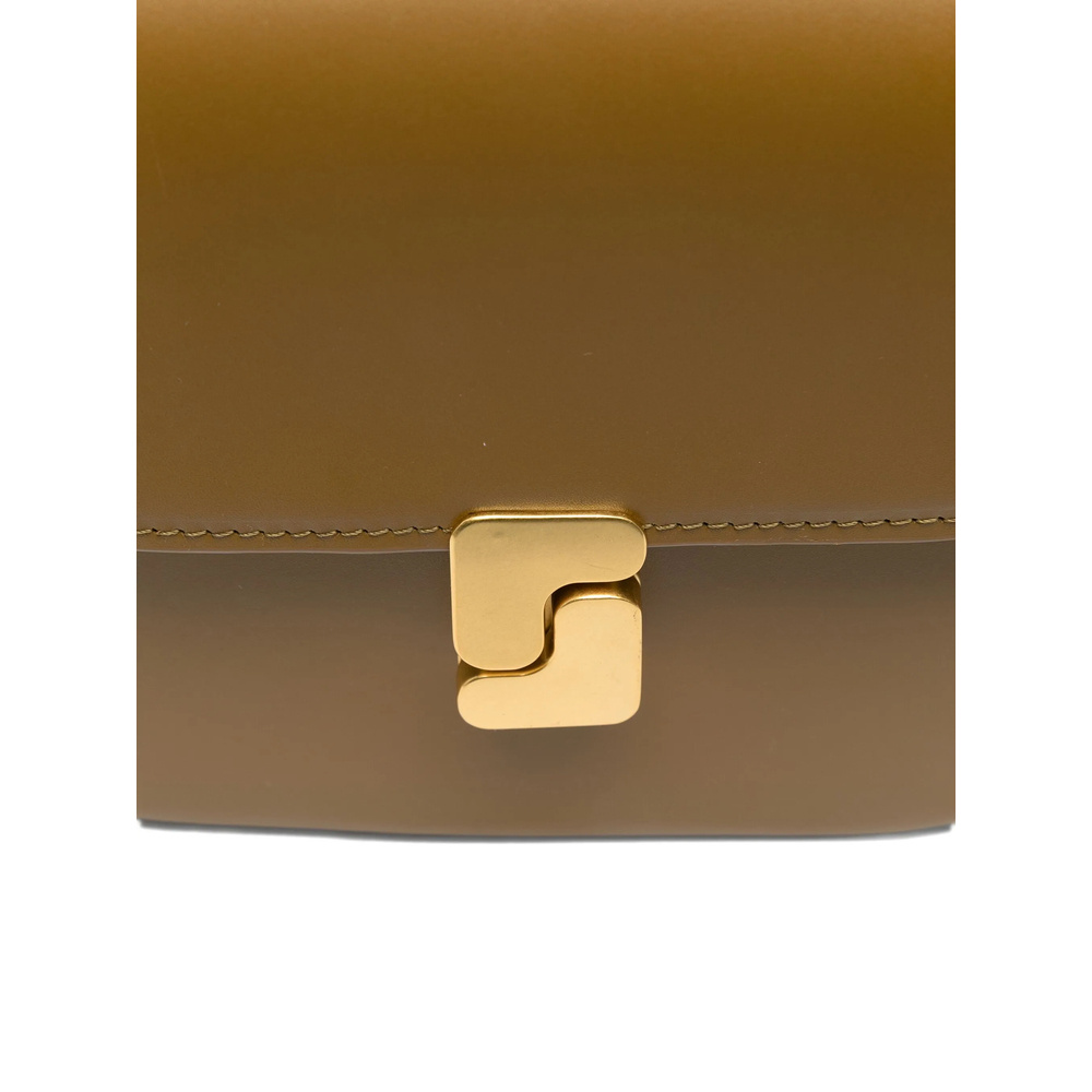 Soeur Mini Bellissima Flap-fastening Studded Shoulder Bag In Brown