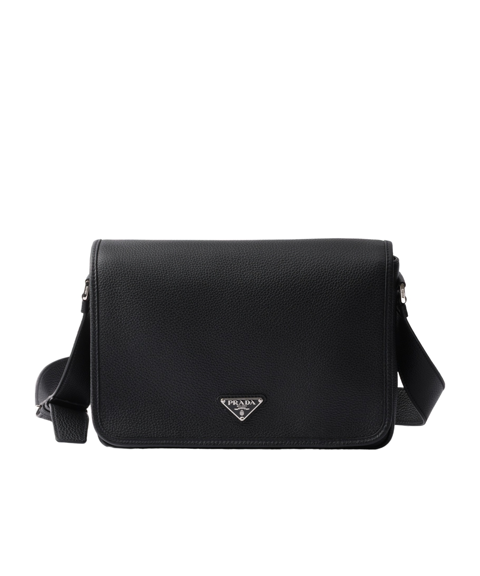Prada Textured Leather Messenger Bag