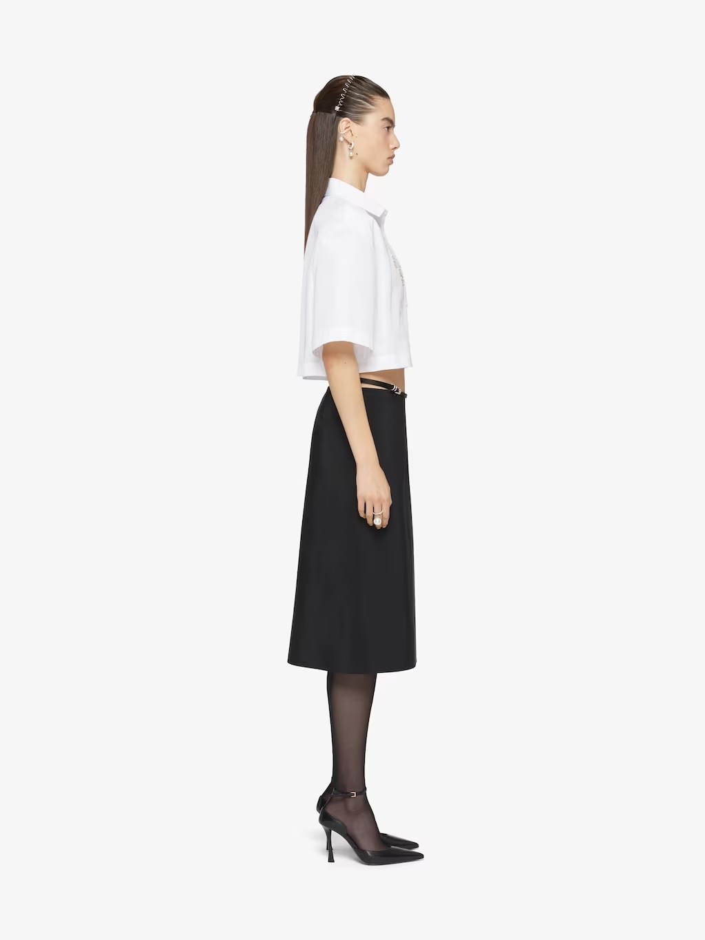 Givenchy Rebellious Wrap Skirt With Belted Waist In Black